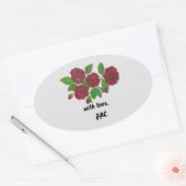 rote Rose Ovaler Aufkleber (Umschlag)