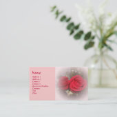 Rote Rose Pair Business Card Visitenkarte (Stehend Vorderseite)
