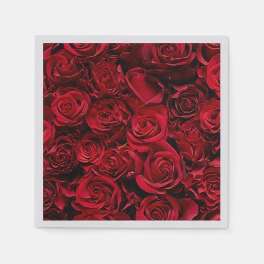 Rote Rose Paper Napkins Set von 50+ Serviette (Vorderseite)