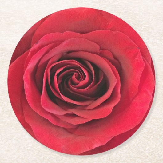 Rote Rose Paper Untersetzer (Vorderseite)