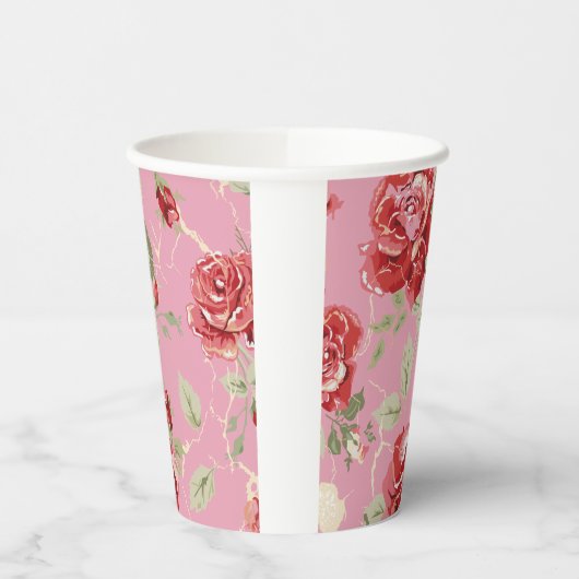 Rote Rose Pappbecher (Links)