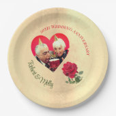 Rote Rose Pappteller (Vorderseite)