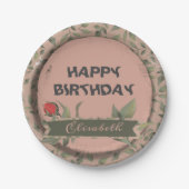 Rote Rose Pappteller (Vorderseite)