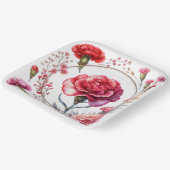 Rote Rose Pappteller (Gewinkelt)
