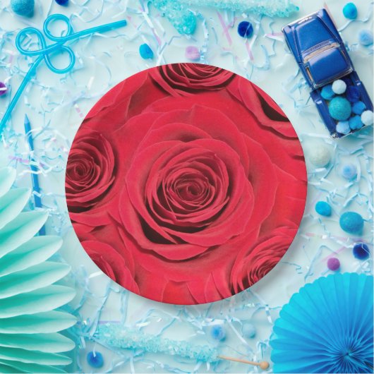 Rote Rose Pappteller (Party)