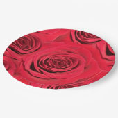 Rote Rose Pappteller (Schrägansicht)