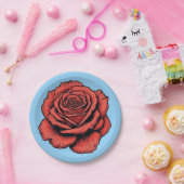 Rote Rose Pappteller (Party)
