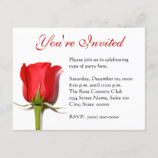 Rote Rose Party Einladung