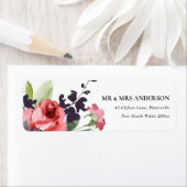 ROTE ROSE PEONY EUCALYPTUS FLORA WATERCOLOR ADRESS (Insitu)