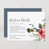 ROTE ROSE PEONY EUCALYPTUS FLORAL WEDDING DETAILS BEGLEITKARTE (Vorne/Hinten)