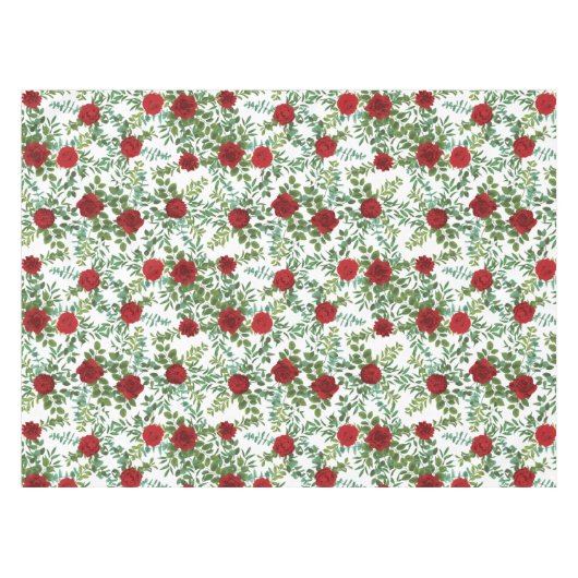 Rote Rose Peony Tischdecke (Vorderseite (Horizontal))