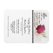 Rote Rose & Perlen Hochzeit Magnet (Horizontal)