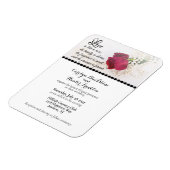 Rote Rose & Perlen Hochzeit Magnet (Linke Seite)