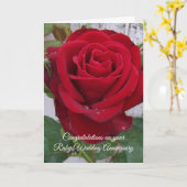 Rote Rose Personalisiert 40. Hochzeitstag Karte (Gelbe Blume)