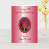 Rote Rose Personalisiert 75. Hochzeitstag Karte (Gelbe Blume)