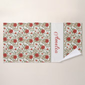 Rote Rose Personalisiert Badehandtuch (Badehandtuch)