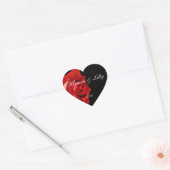 Rote Rose Personalisiert Heart Wedding Sticker (Umschlag)