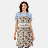 Rote Rose Personalisiert Schürze (Getragen)