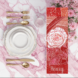 Rote Rose personalisierter Name Flora Wasserfarben Yogamatte