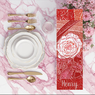 Rote Rose personalisierter Name Flora Wasserfarben Yogamatte