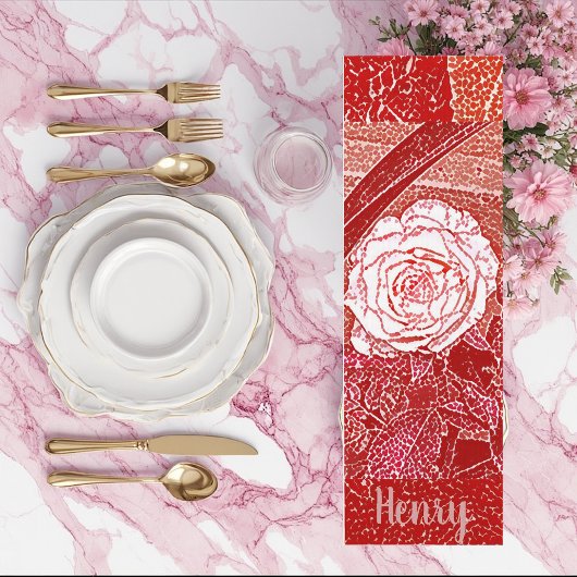 Rote Rose personalisierter Name Flora Wasserfarben Yogamatte