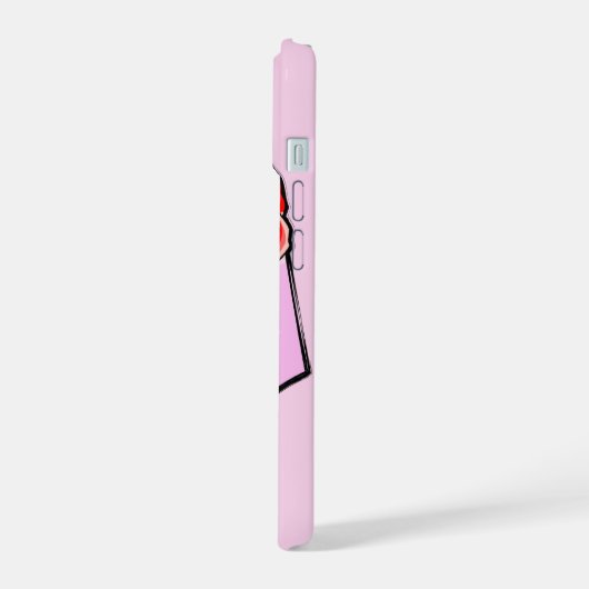 rote Rose personalisierter Single iPhone 15 Hülle (Linke Seite)