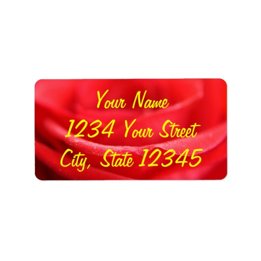 Rote Rose Petals Adressaufkleber (Vorne)