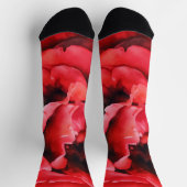 Rote Rose Petals Art Crazy Socken (Oben)