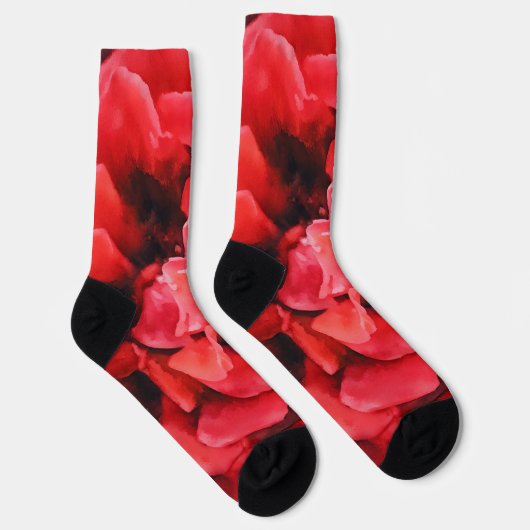 Rote Rose Petals Art Crazy Socken (Rechts)