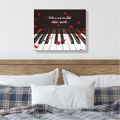 Rote Rose Petals auf Klavier Leinwanddruck (Insitu (Schlafzimmer))