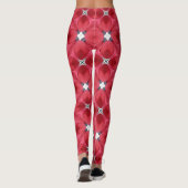 Rote Rose Petals Diamond Pattern Leggings (Rückseite)