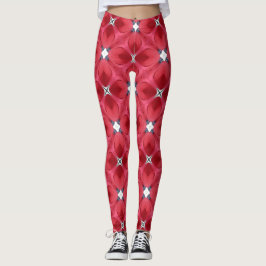 Rote Rose Petals Diamond Pattern Leggings