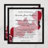 Rote Rose Petals im Schnee, Einladung zur Winterho (Vorne/Hinten)