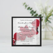 Rote Rose Petals im Schnee, Einladung zur Winterho (Stehend Vorderseite)