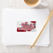 Rote Rose Petals im Schnee, Winterhochzeit Adressaufkleber (Insitu)