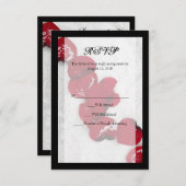 Rote Rose Petals im Schnee, Winterhochzeit RSVP Karte (Vorne/Hinten)
