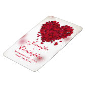 Rote Rose Petals Liebe Herz Save the Date Magnet (Linke Seite)