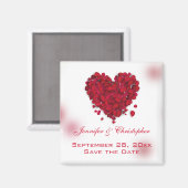 Rote Rose Petals Liebe Herz Save the Date Magnet (Vorderseite/Rückseite)