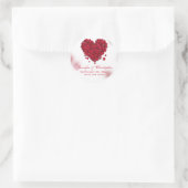 Rote Rose Petals Liebe Herz Save the Date Runder Aufkleber (Tasche)