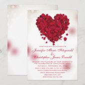 Rote Rose Petals Liebe Hochzeit Einladung (Vorne/Hinten)