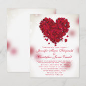 Rote Rose Petals Liebe Hochzeit Einladung (Vorne/Hinten)