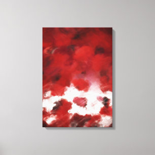 Rote Rose Petals Malerei Art 2 - Wrapped Canvas Leinwanddruck