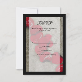 Rote Rose Petals on Sand Beach Wedding UAWG RSVP Karte