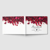 Rote Rose Petals Wedding Gästebuch (Voll)