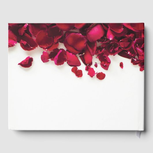 Rote Rose Petals Wedding Gästebuch (Rückseite)