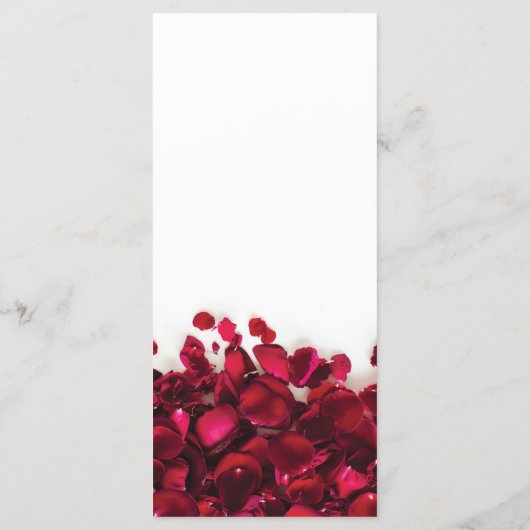 Rote Rose Petals Wedding Menu Menükarte (Rückseite)