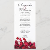Rote Rose Petals Wedding Menu Menükarte (Vorderseite)