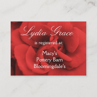 Rote Rose Petals Wedding Registry Cards Begleitkarte