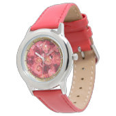 Rote Rose PINK Armbanduhr (Schrägansicht)