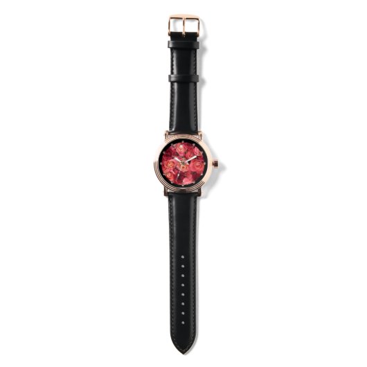 Rote Rose PINK Armbanduhr (Gurtband)